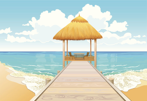 水上平房上的桥图片下载