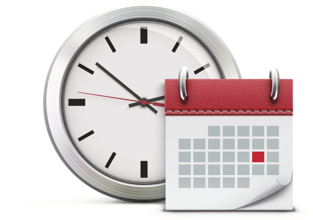 时间概念与日历和时钟图片下载