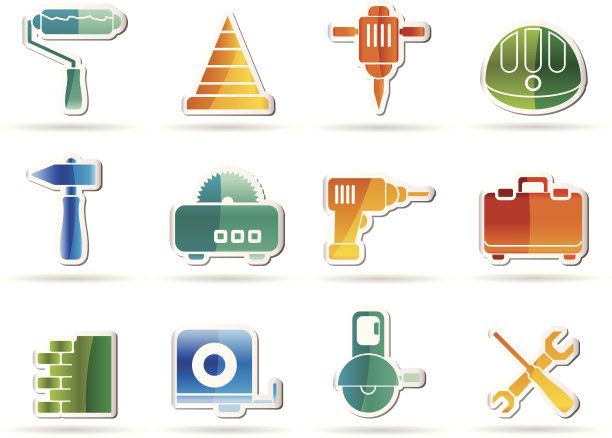 建筑和建筑工具图标图片下载