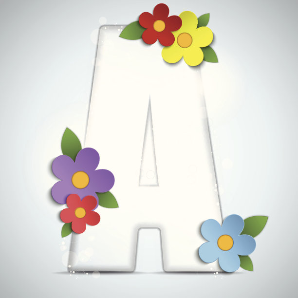 春天玻璃字母花图片下载