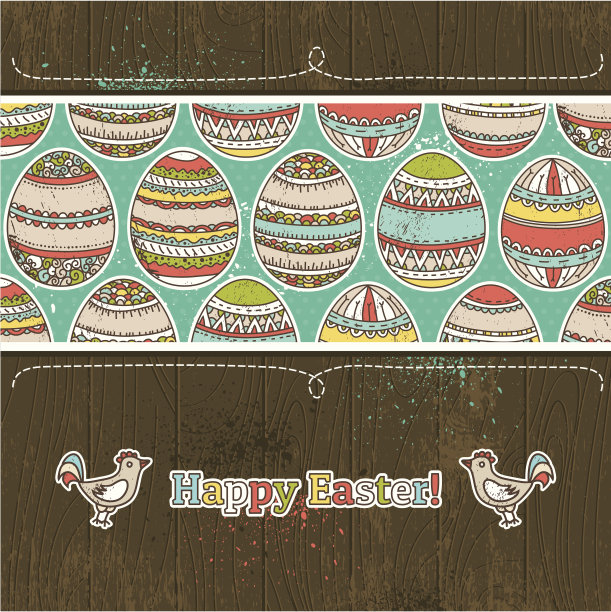 复活节彩蛋在垃圾木背景图片下载