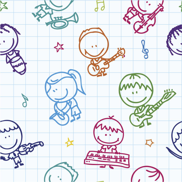 音乐的孩子模式图片下载