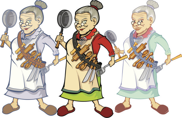 祖母和厨房武器图片下载