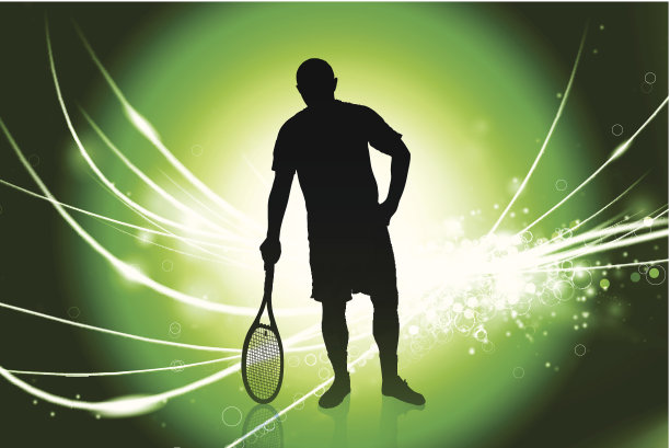 网球运动员在光纤背景图片下载