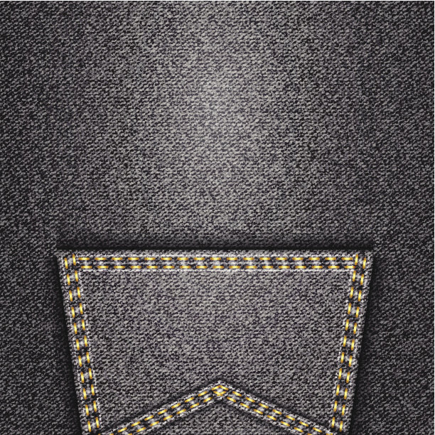 黑色牛仔裤口袋逼真的牛仔纹理图片下载