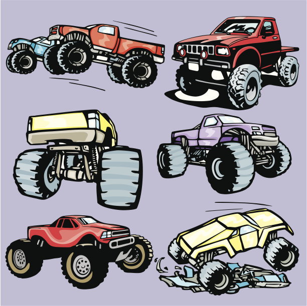 卡车插图I:怪物卡车(矢量)图片下载