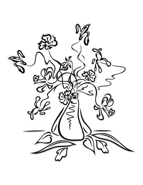 花瓶中的抽象花图片下载