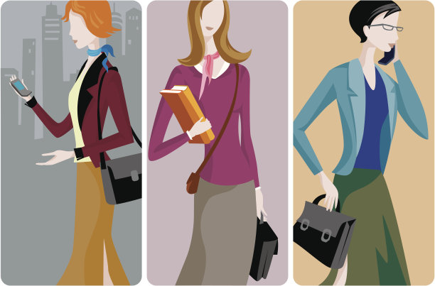 商业女性矢量插图系列图片下载