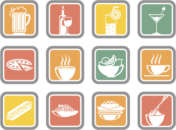 矢量图标:食物和饮料图片下载