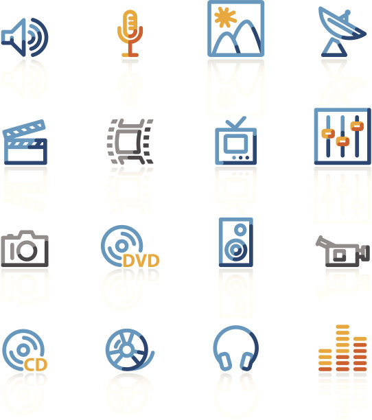 轮廓媒体图标图片下载