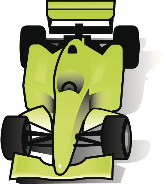 橙绿色的一级方程式赛车图片下载