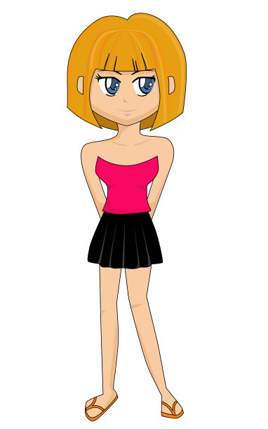 可爱卡通女孩(矢量)图片下载