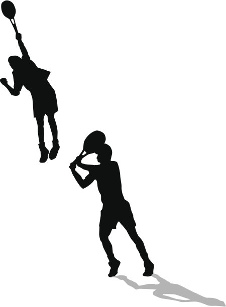 网球动作Sillouette图片下载