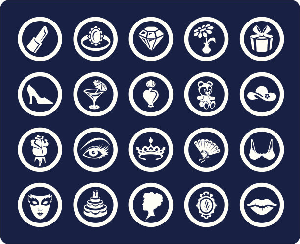 女人和美女20个矢量图标(set #08)图片下载