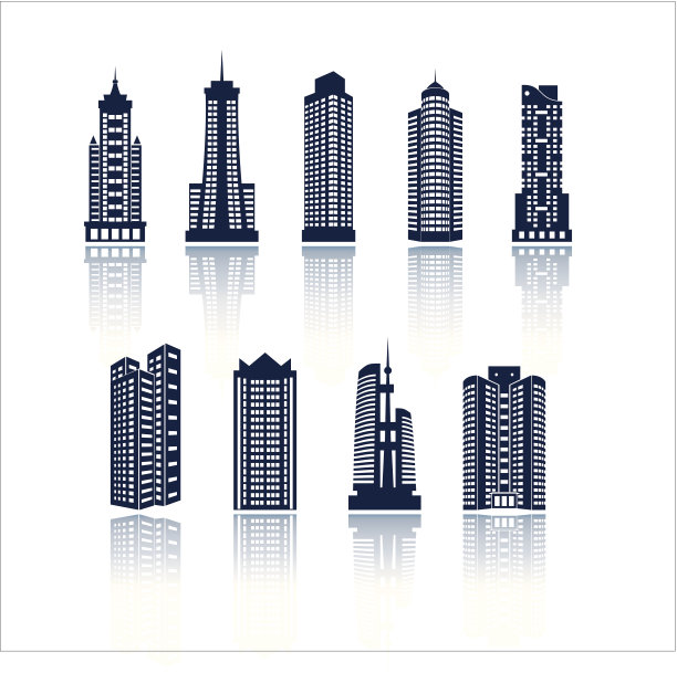 建筑物矢量轮廓素材图片