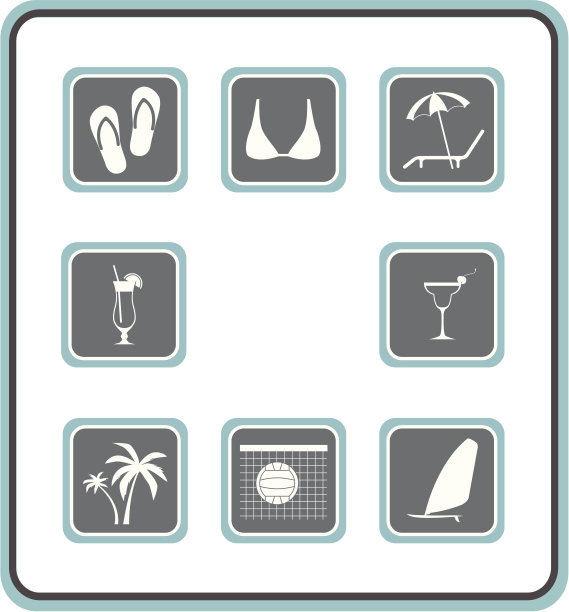 向量图标设置26:海滩图片下载