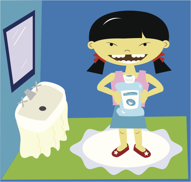 清洁牙齿的女孩图片下载