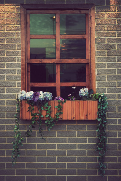 夜晚的窗户和灯光，古董图片下载