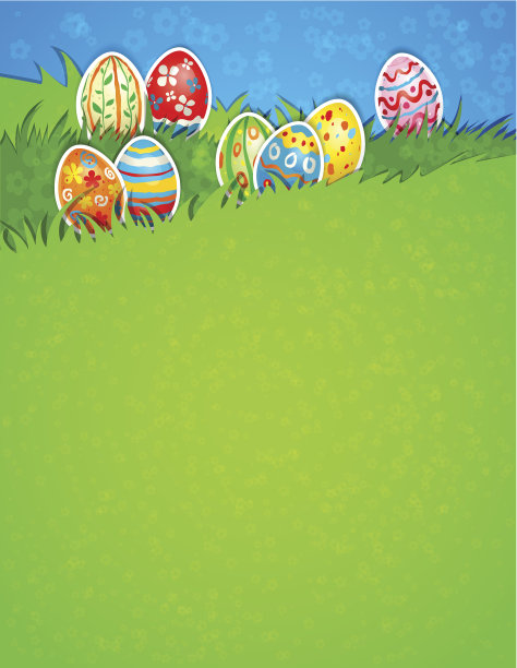 草地上的复活节彩蛋图片下载
