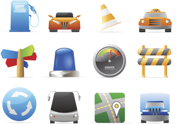 汽车和道路的图标图片下载