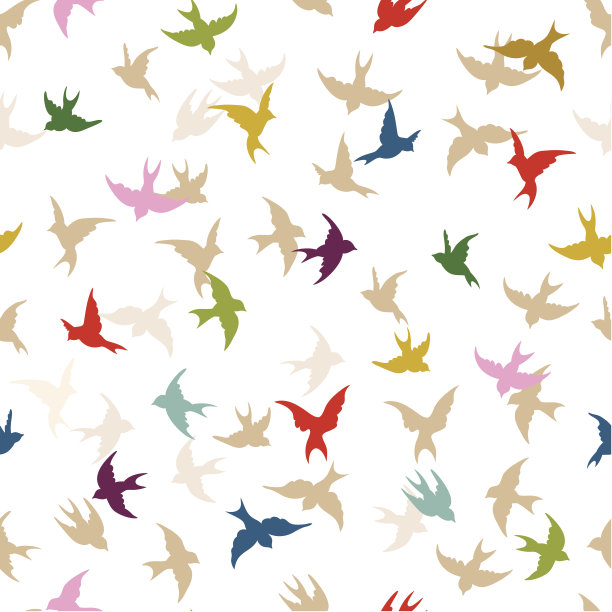 春鸟无缝图案图片下载