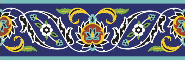 阿拉伯花无缝边图片下载