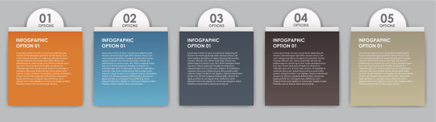 色彩丰富的信息图形设计在5件套装图片下载