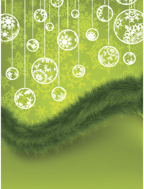 绿色向量冬天与雪花。EPS 8图片下载