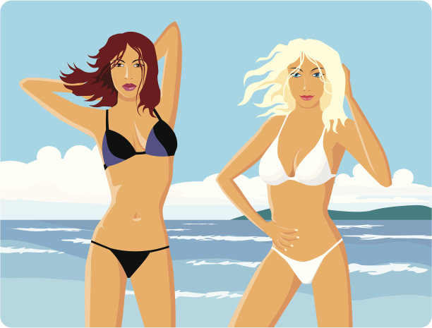 沙滩上的女孩图片下载