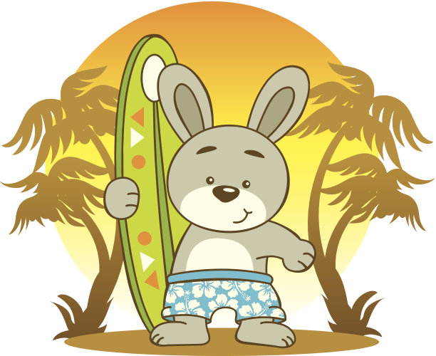 海滩上的兔子图片下载