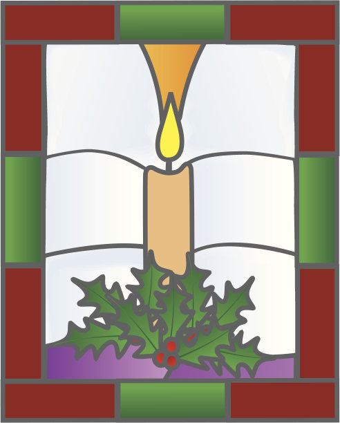 彩色玻璃圣诞蜡烛图片下载