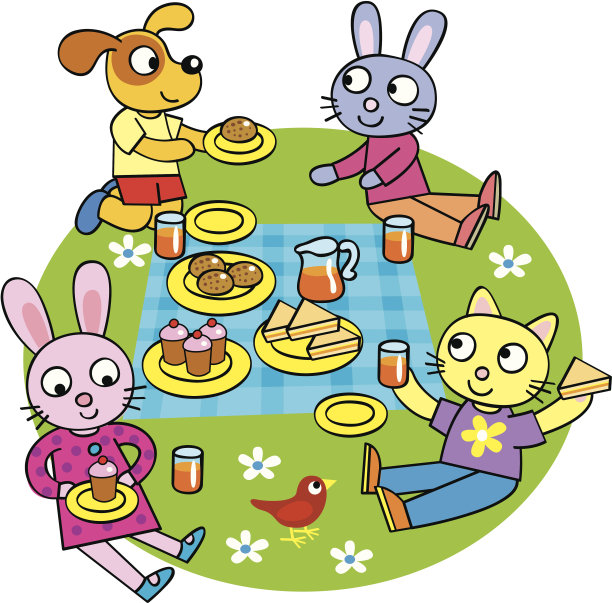 动物的野餐图片下载