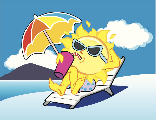 在沙滩上放松的女人图片下载