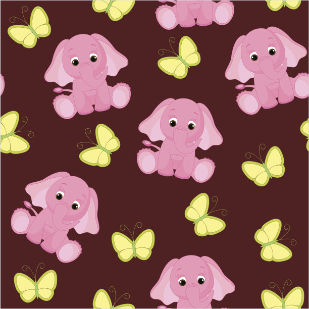 无缝婴儿动物背景图片下载