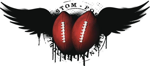 带翅膀和印记的美式橄榄球图片下载
