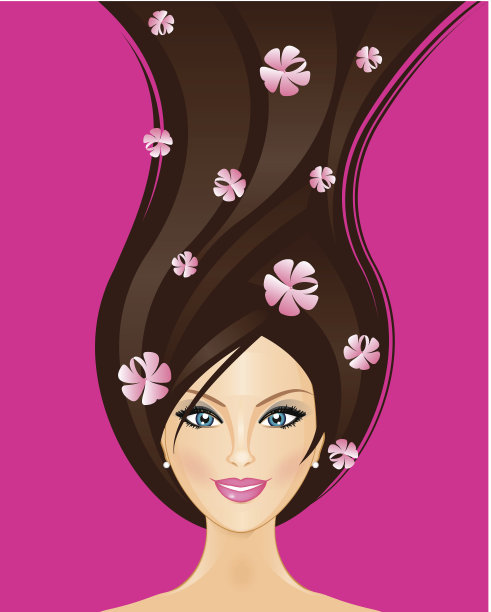 春天女人的插画图片下载