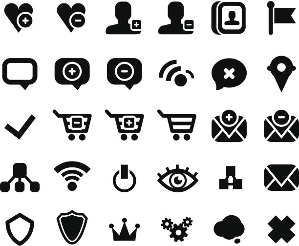 向量黑色网页图标集图片下载