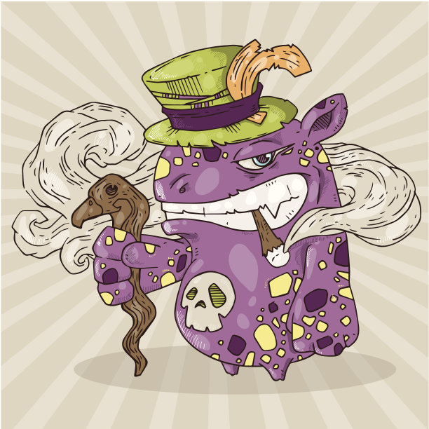 吸烟的怪物素材图片