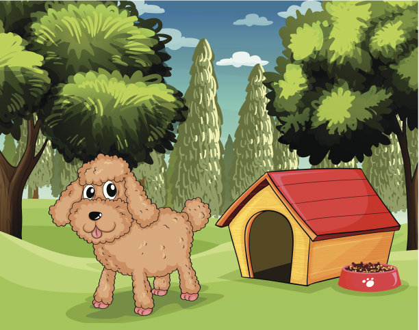 狗站在屋外图片下载