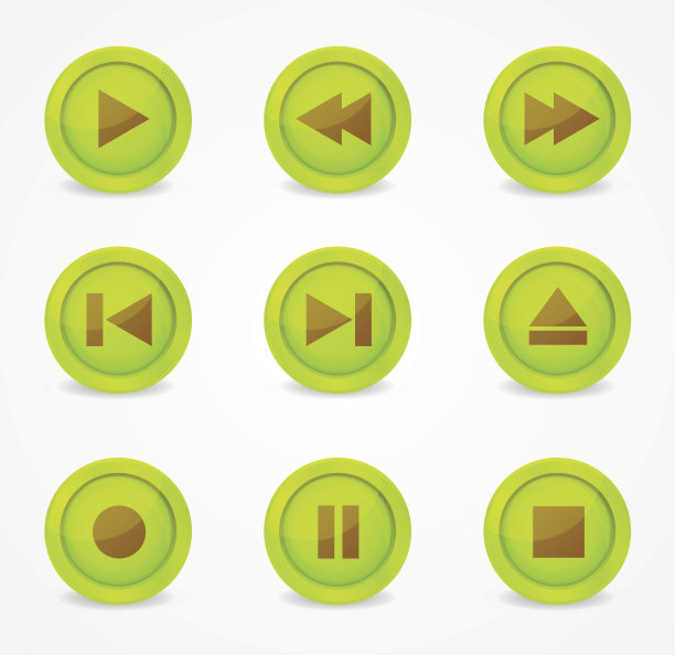 媒体播放器光泽按钮收集图片下载