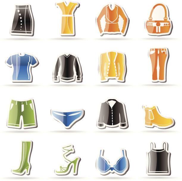 简单的服装和服装图标图片下载