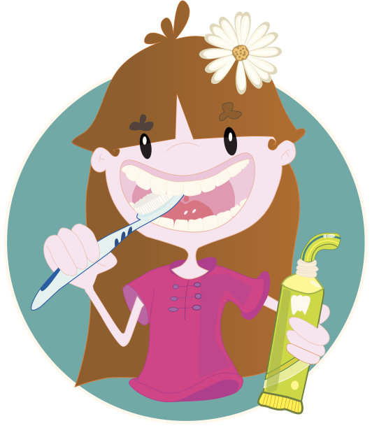 小女孩在刷牙图片下载