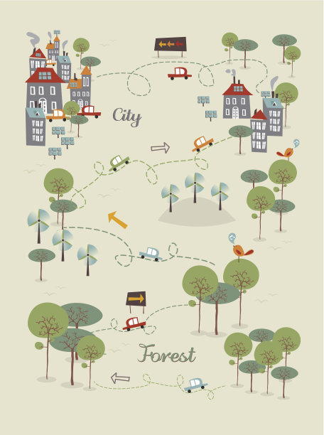 走绿色城市图片下载