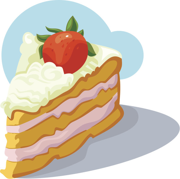 一块草莓蛋糕图片下载