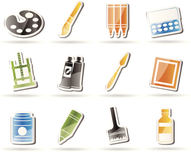 简单的画家，绘画和绘画图标图片下载