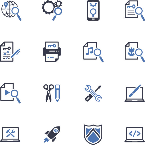 SEO和互联网营销图标-设置1 |蓝色系列图片下载