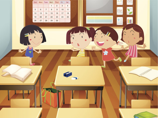 女孩在教室里素材图片