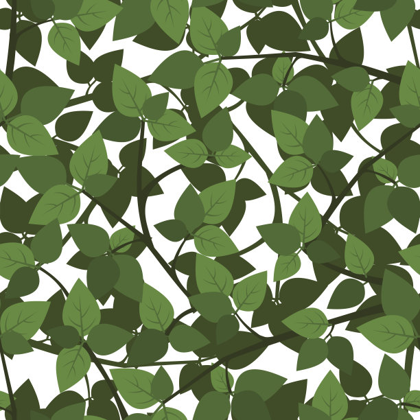 无缝背景与绿色的叶子。矢量插图。图片下载