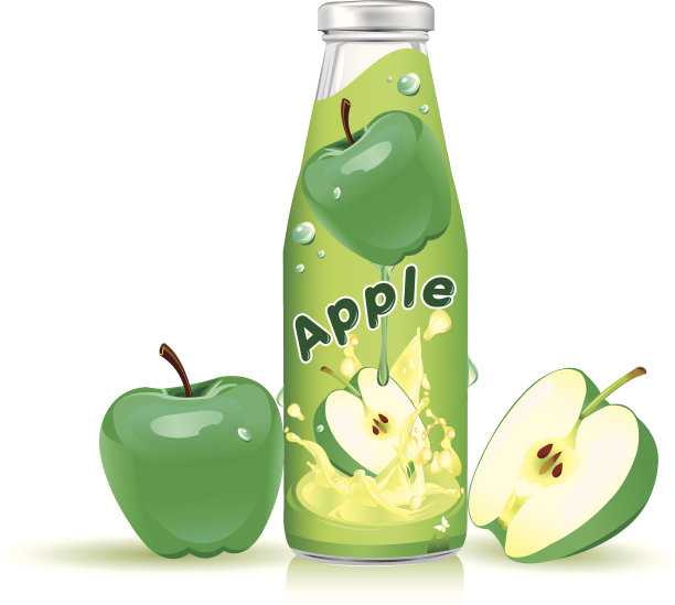 装苹果汁的瓶子图片下载