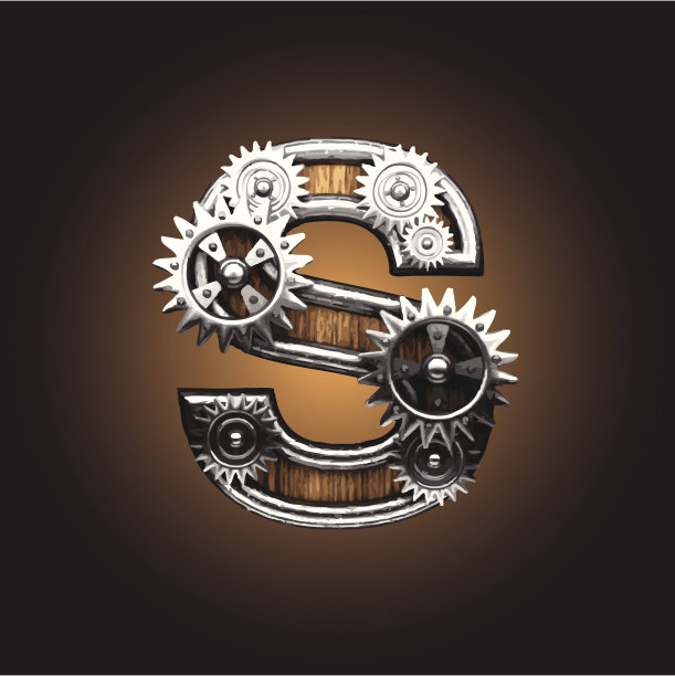 木制矢量齿轮图S图片下载